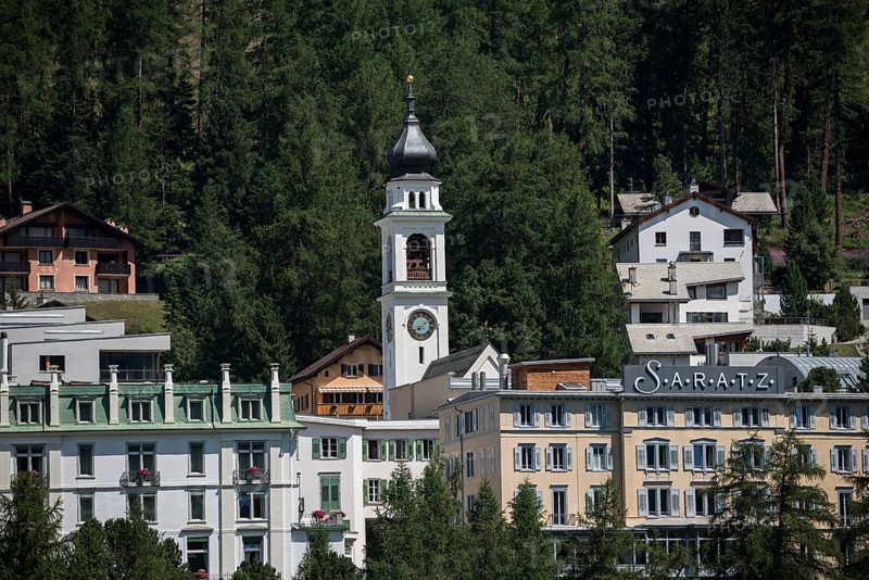 Pontresina with the church of San Niculo