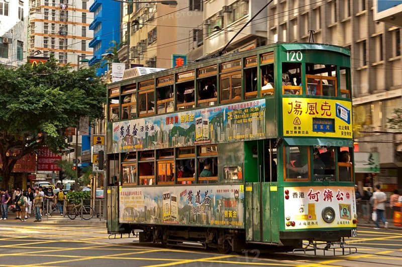 Double-deck tramcar of Hong Kong Tramways