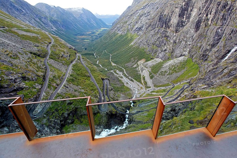Viewing platform at the Trollstigen or Troll's Footpath