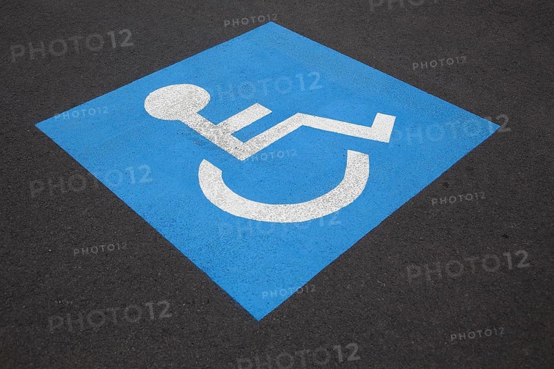 Pictogram of a parking space for disabled persons