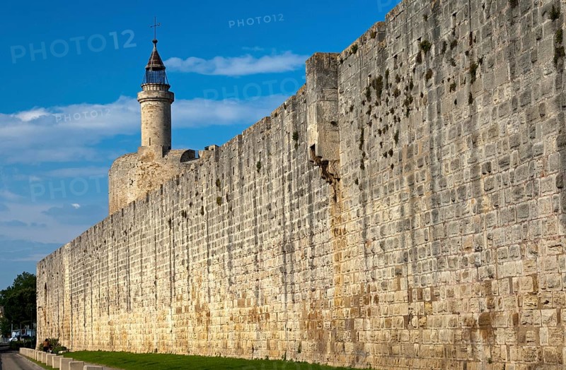 Tour de Constance or Constance Tower and the exterior of the city wall