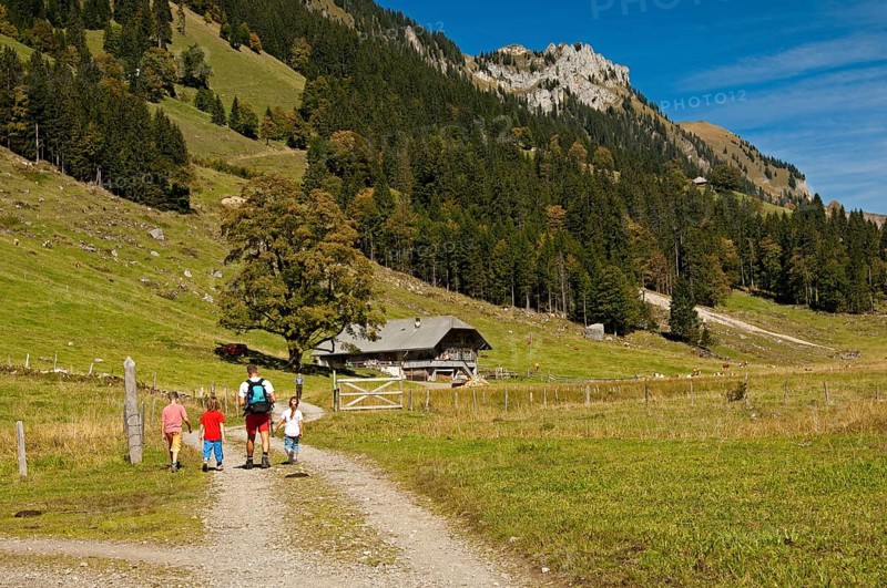 Hikers in Justistal