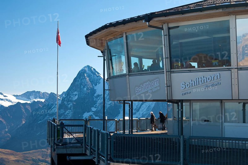 Piz Gloria revolving restaurant at the top of Schilthorn Mountain