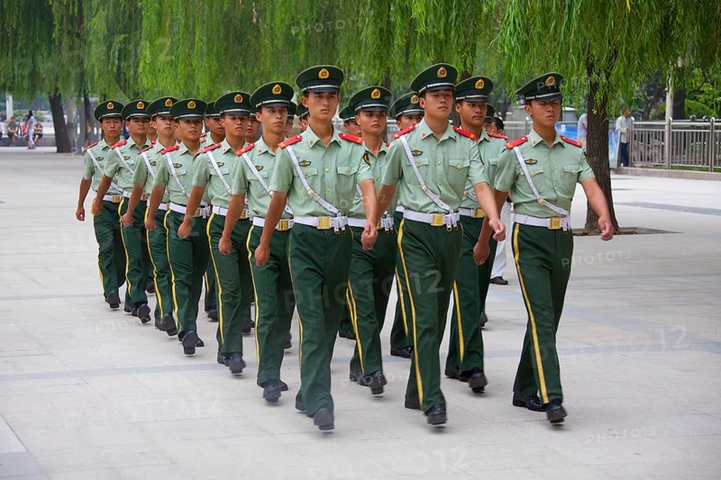 Group of marching soldiers