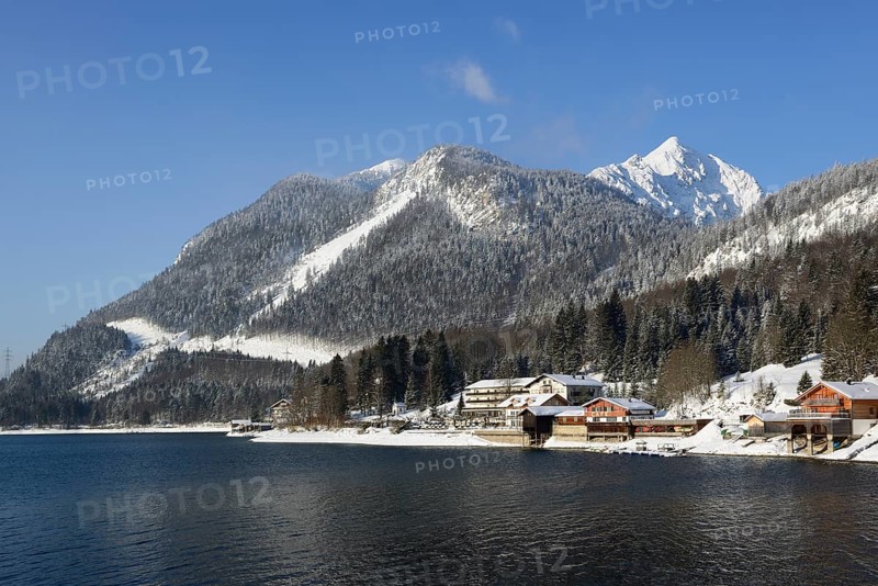Winter morning at Walchensee Lake