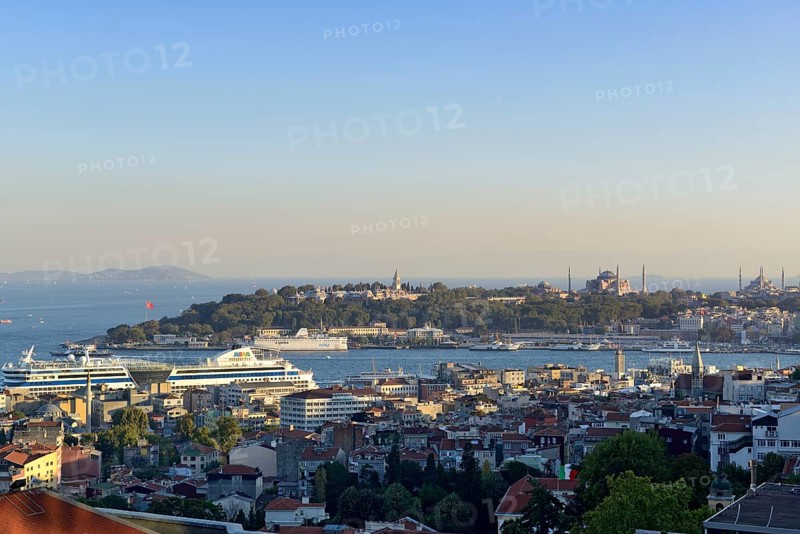 View from the 360-restaurant over the Sultanahmet district with Topkapi Palace
