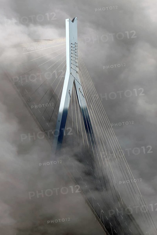 Koehlbrand Bridge in the fog