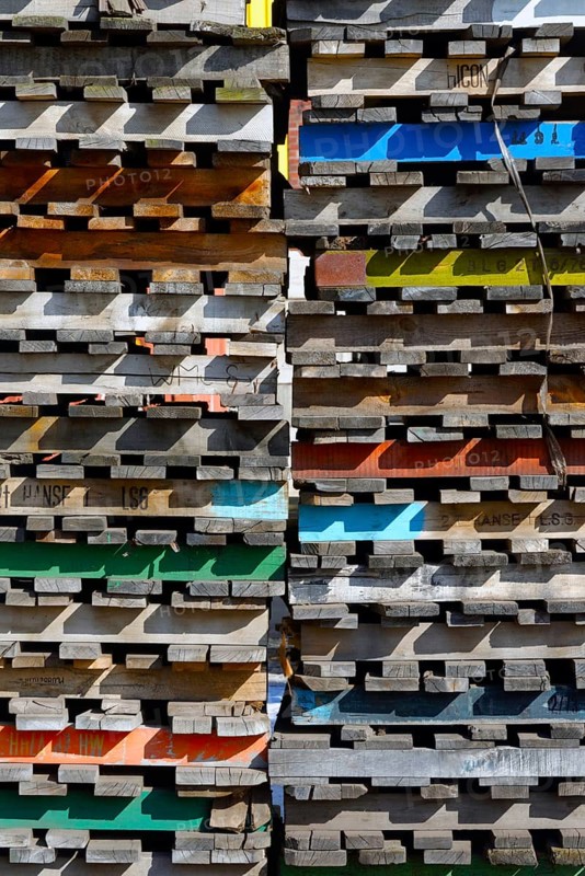 Stacked pallets