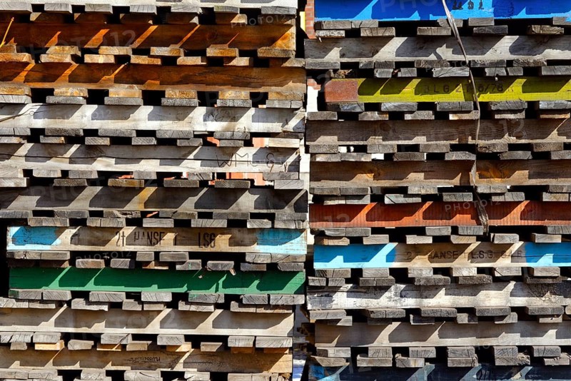 Stacked pallets