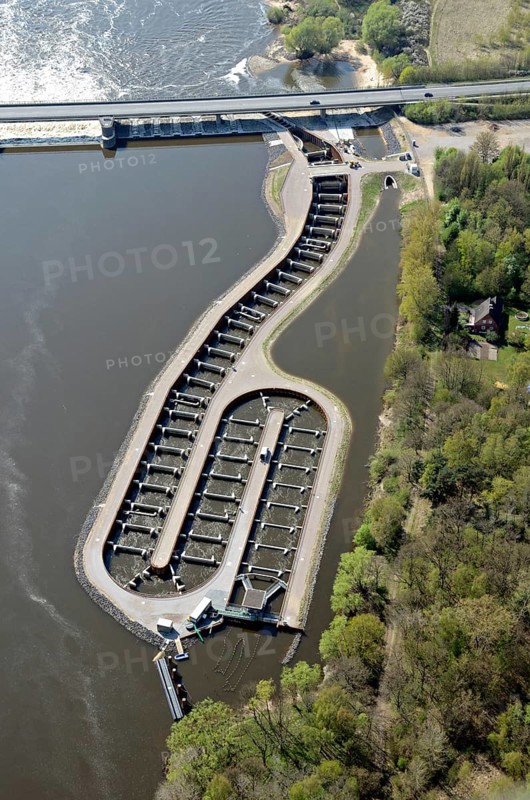 Fish ladder or fish facility on the Elbe River