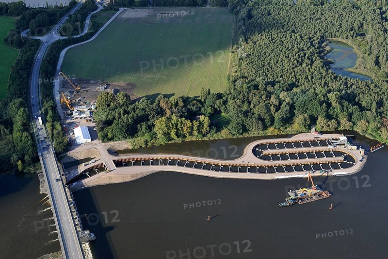 Fish ladder or fish facility on the Elbe River