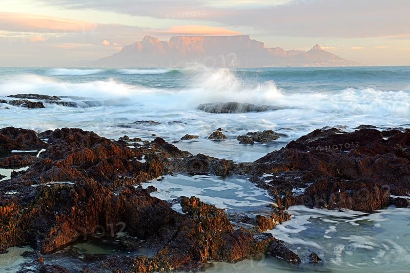 Table Mountain in the last light of the day