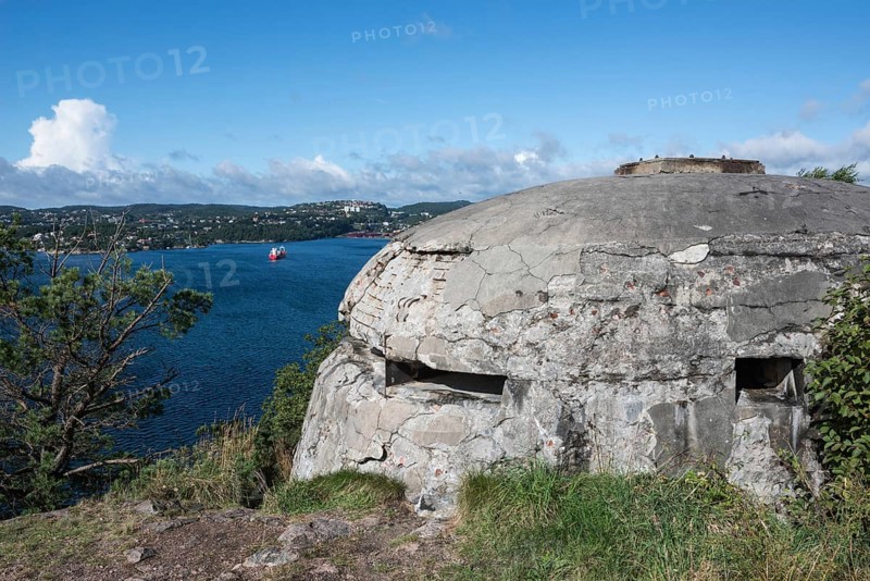 Old bunker above the sea in front of Kristiansand