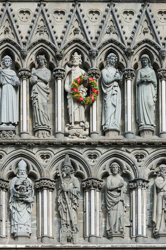 West facade on Nidaros Cathedral in Trondheim