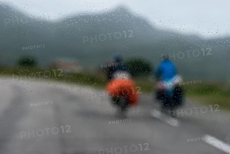 Tourists cycling on the European route E10