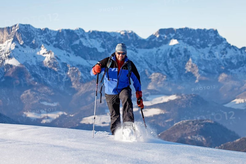 Man snowshoeing
