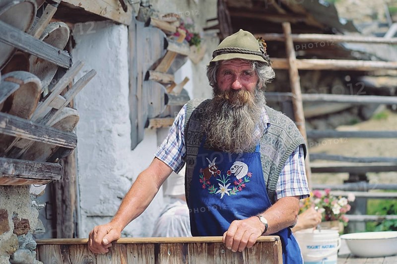 Man with a beard at Tallneralm alp at Mt Hirzer