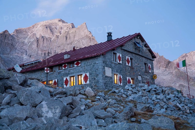 Rifugio Gianetti mountain hut on the Sentiero Roma high route