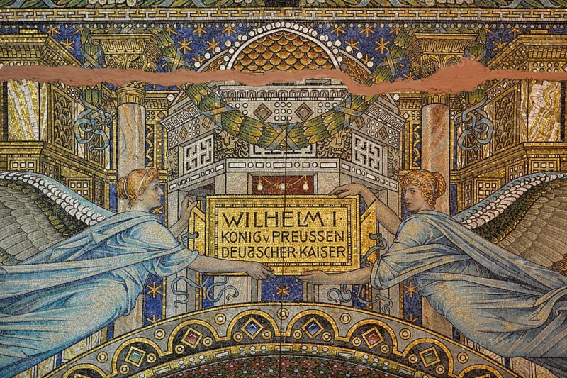 Dedication panel to Wilhelm I above the entrance portal