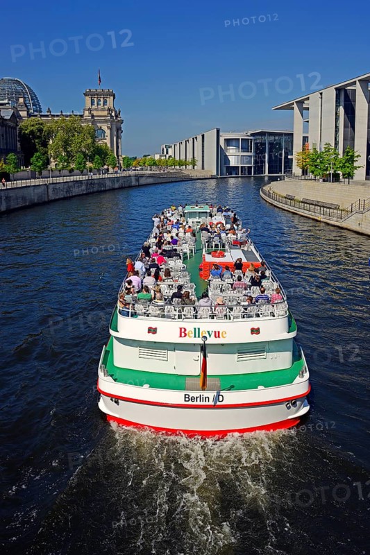 Passenger boat on the Spree River in the Government District