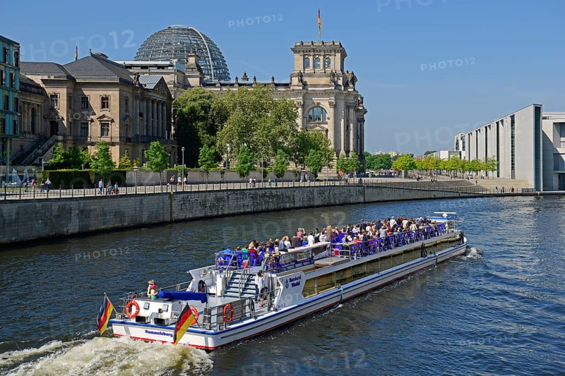 Passenger boat on the Spree River in the Government District