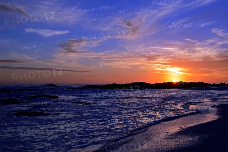 Sunset at Bloubergstrand beach