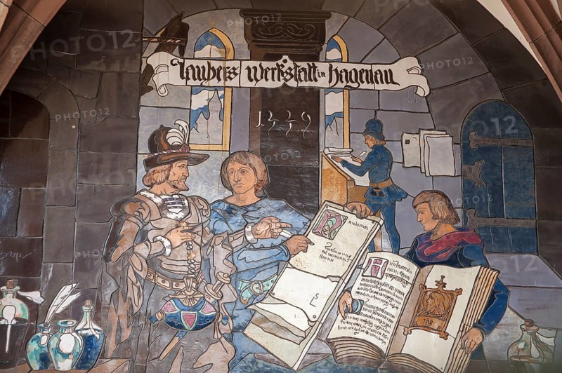 Mural at the entrance portal