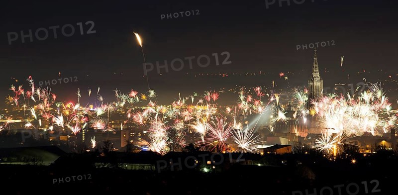 New Year's Eve fireworks over Ulm