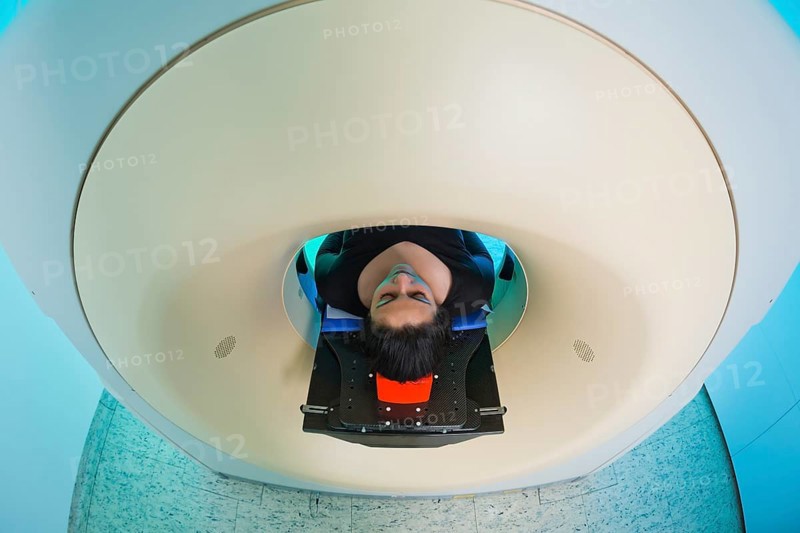 Patient lying in a computed tomography