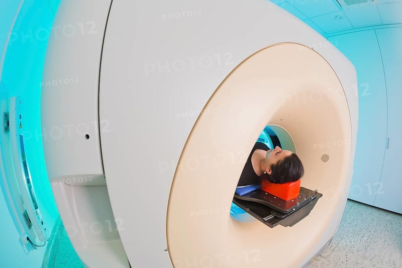 Patient lying in a computed tomography