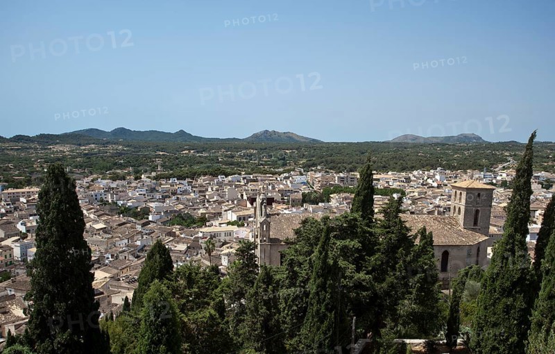 Church of Sant Salvador behind cypresses