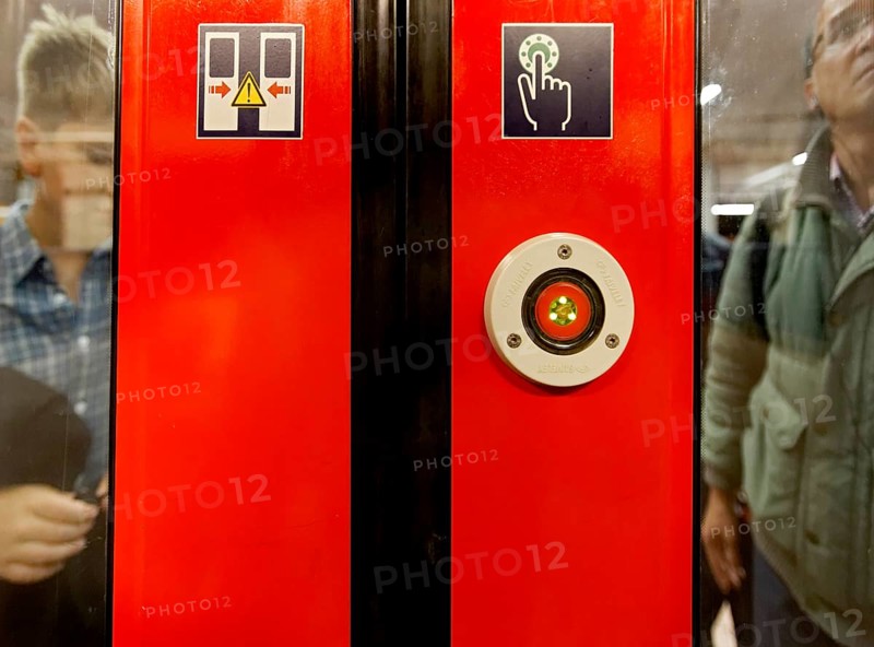 Button to open a train door