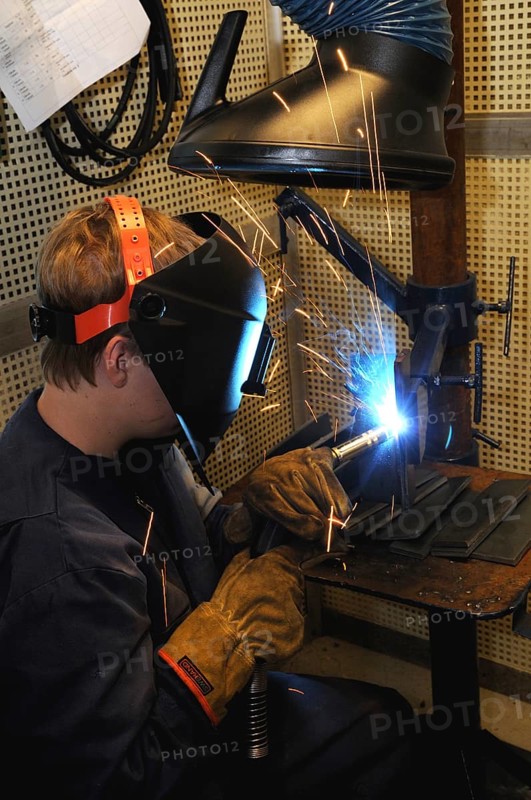 Man welding at a vocational school