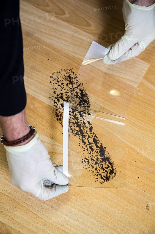 Shoe print on the floor
