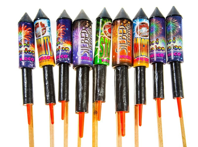 Various rocket fireworks