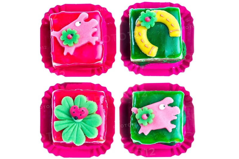 Petits Fours with good luck symbols for the New Year