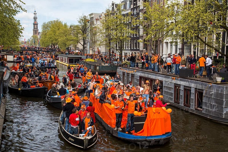 Boat parade on Queen's Day