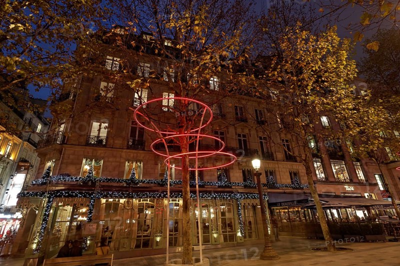 Christmas lighting in front of the Laduree luxury patisserie