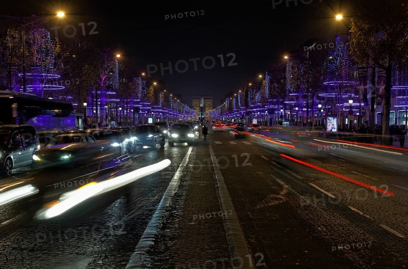 Avenue des Champs-Elysees with Christmas lights