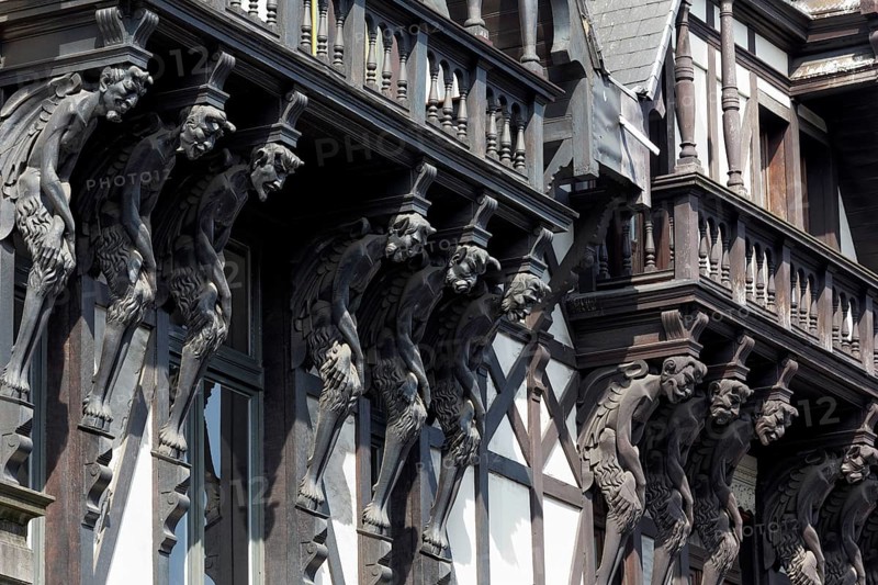 Carved devil figures