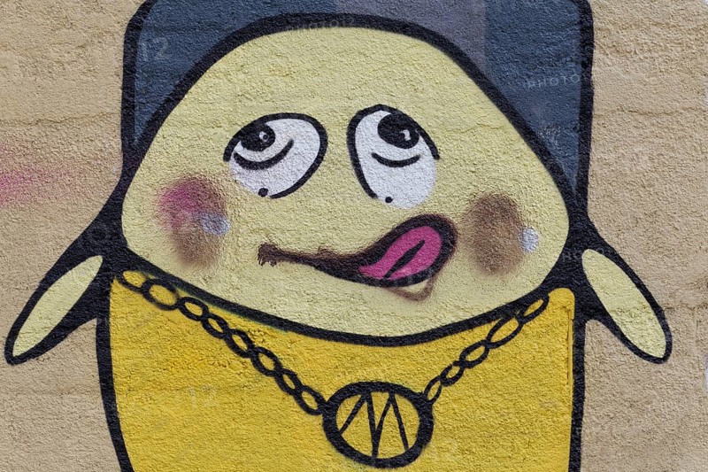 Cartoon character licking its lips