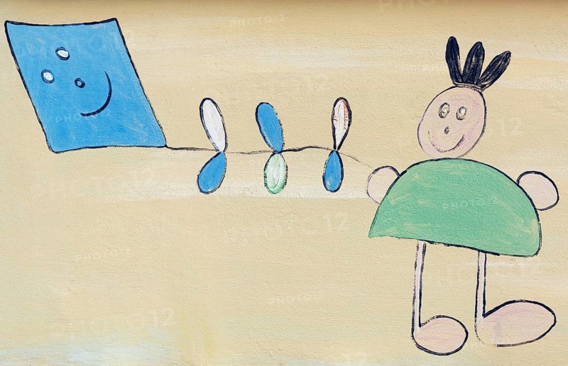 Child flying a kite