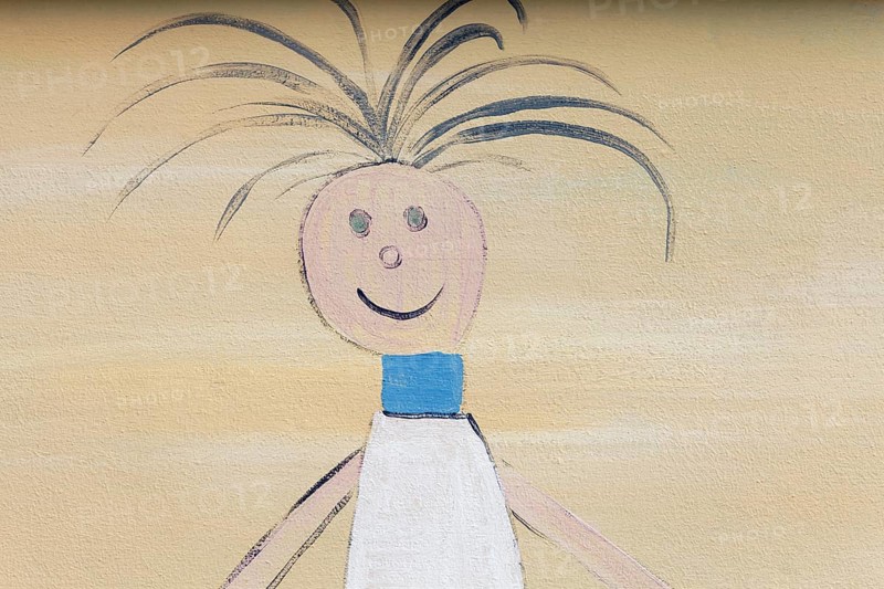 Child with wild hair