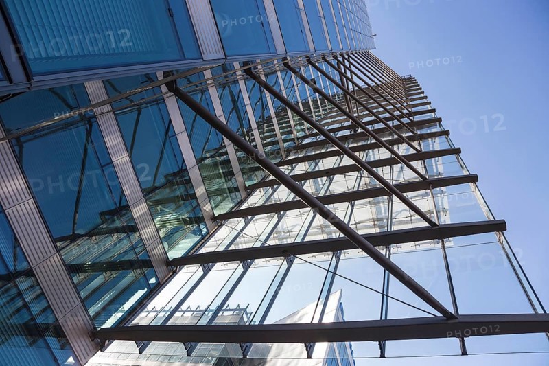 Glass facade of an office complex at Neues Kranzler Eck