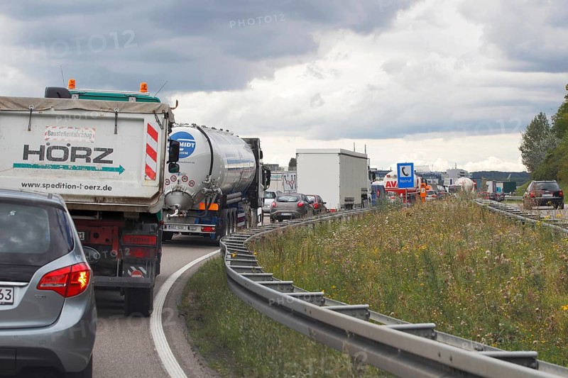 Traffic jam on the A8 motorway