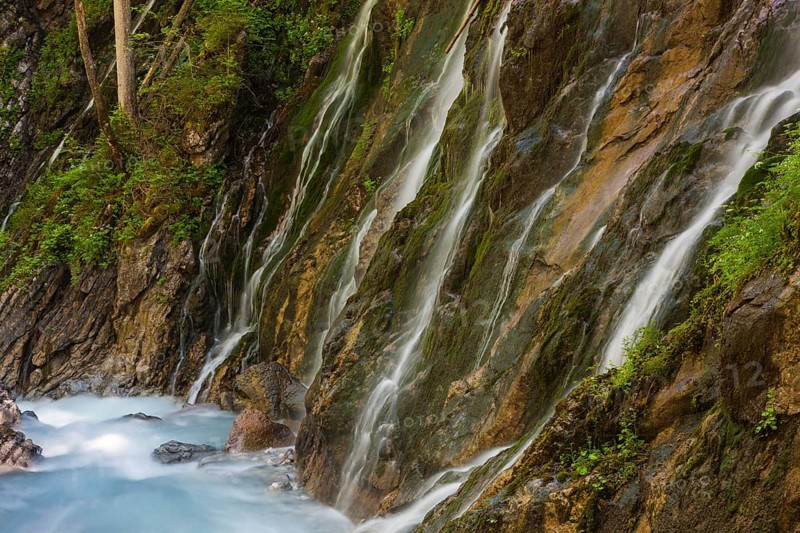 Wimbach stream and waterfalls in the Wimbachklamm gorge