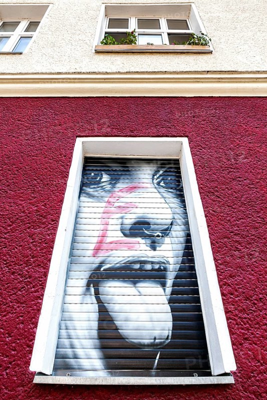 Artistic graffiti on a shutter