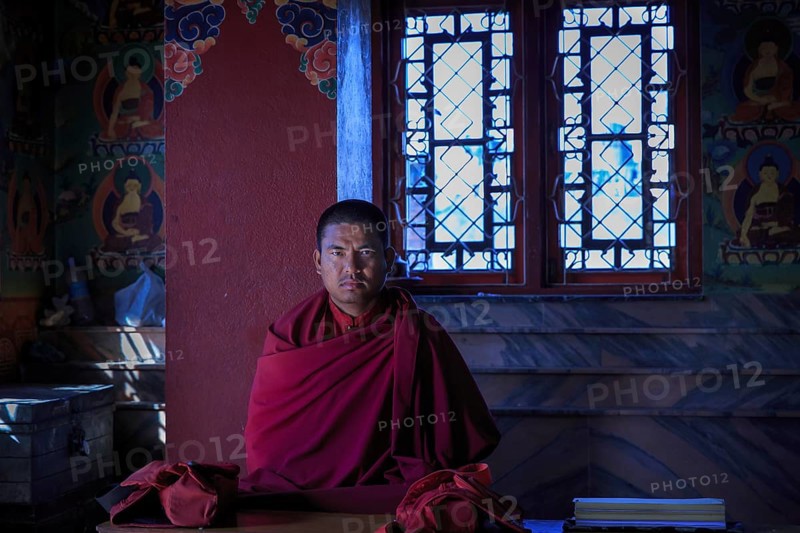 A monk in a temple