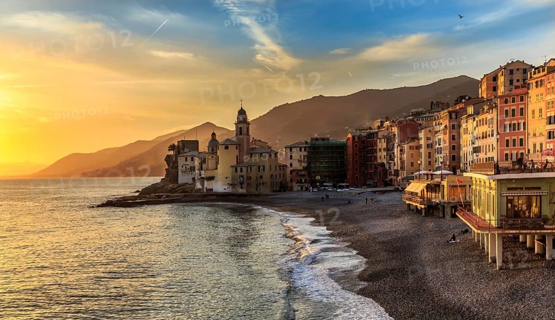 Coast and Camogli in the evening light