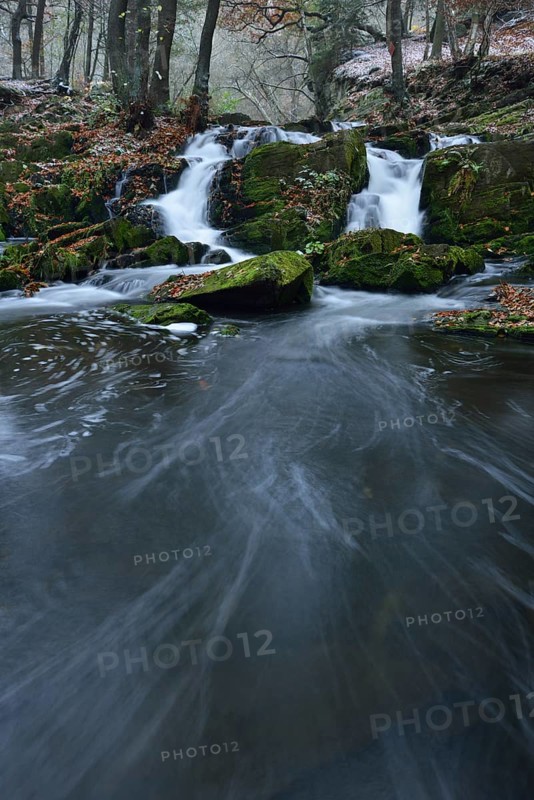 Waterfall in the Selke River in autumn